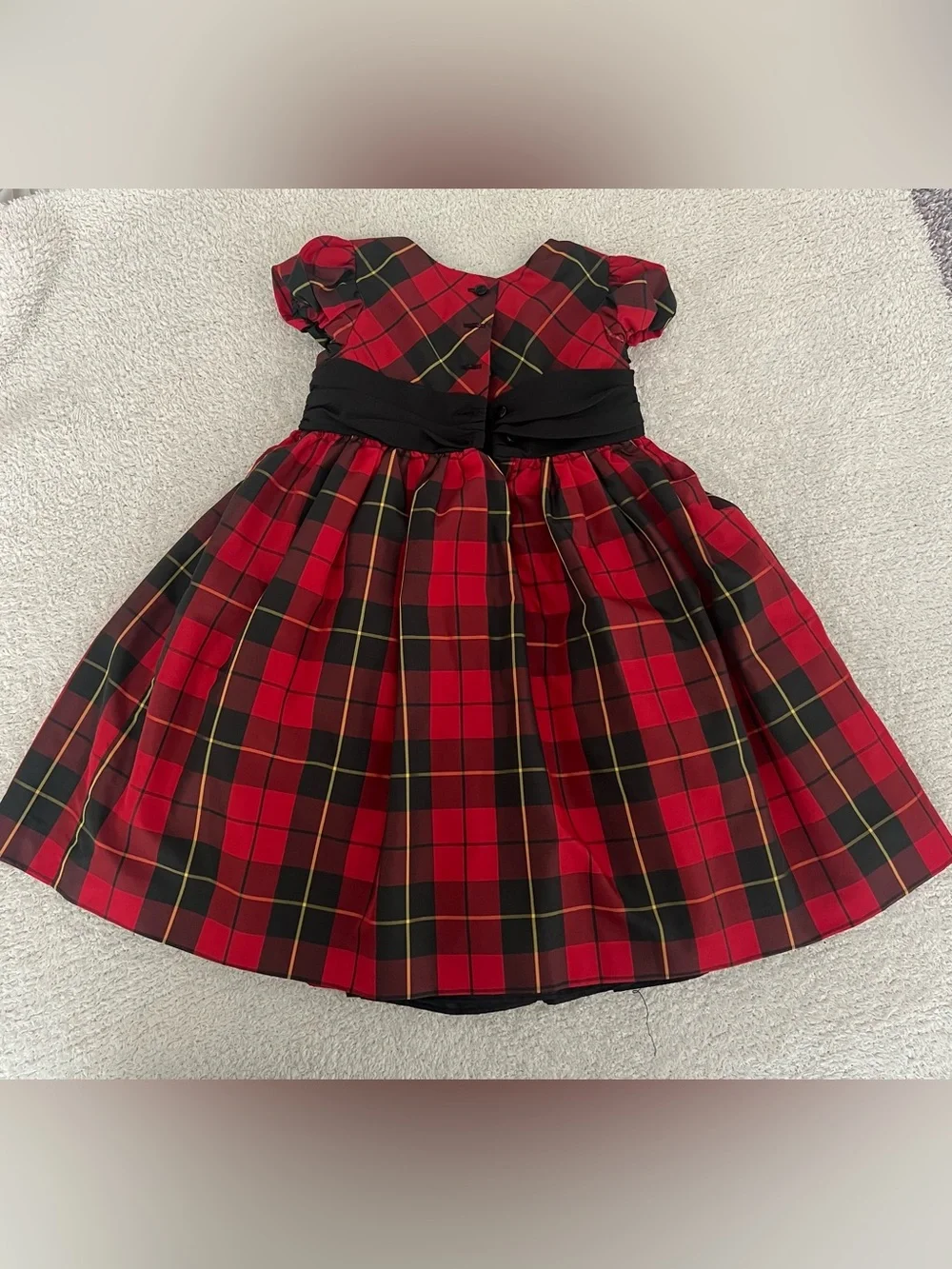 Ralph Lauren Tartan Holiday Dress with Black Sash - 3T